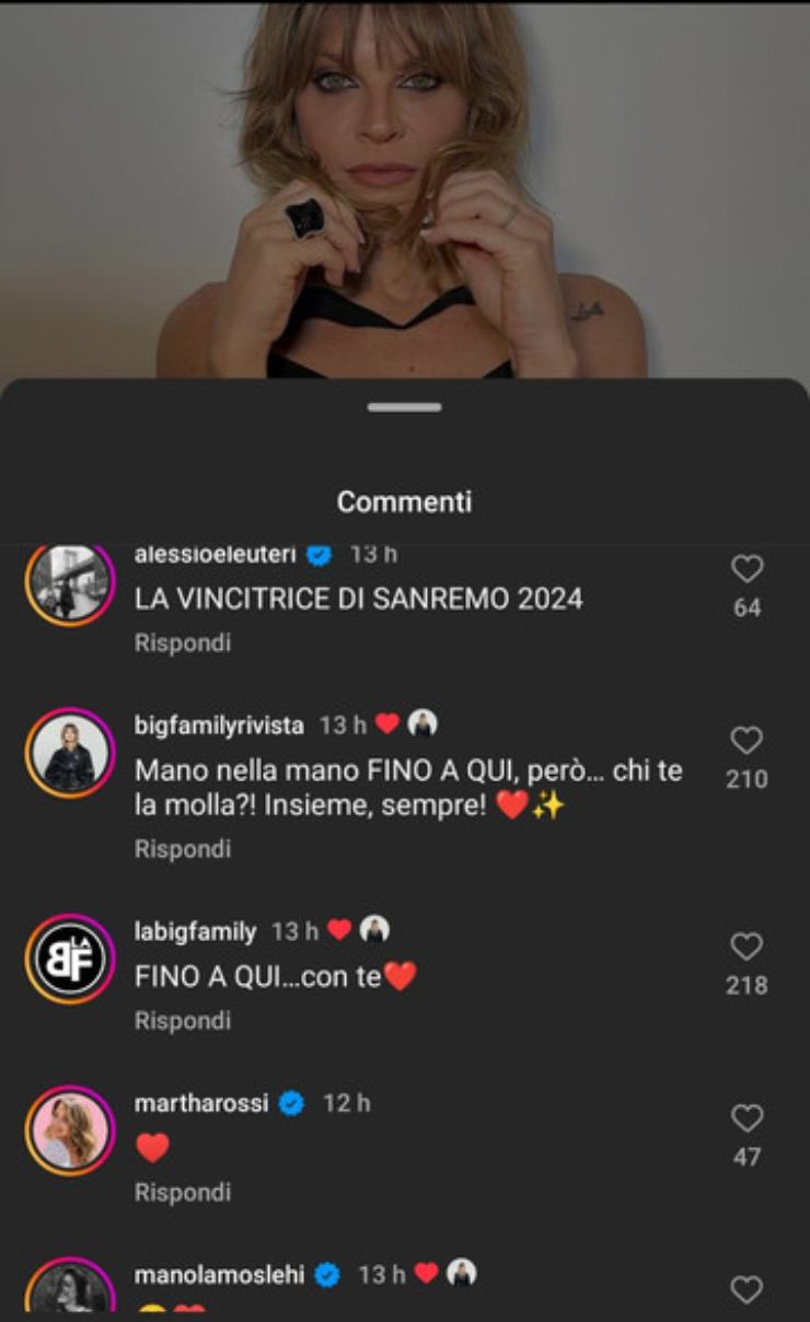 Alessandra Amoroso Martha Rossi Sanremo Instagram
